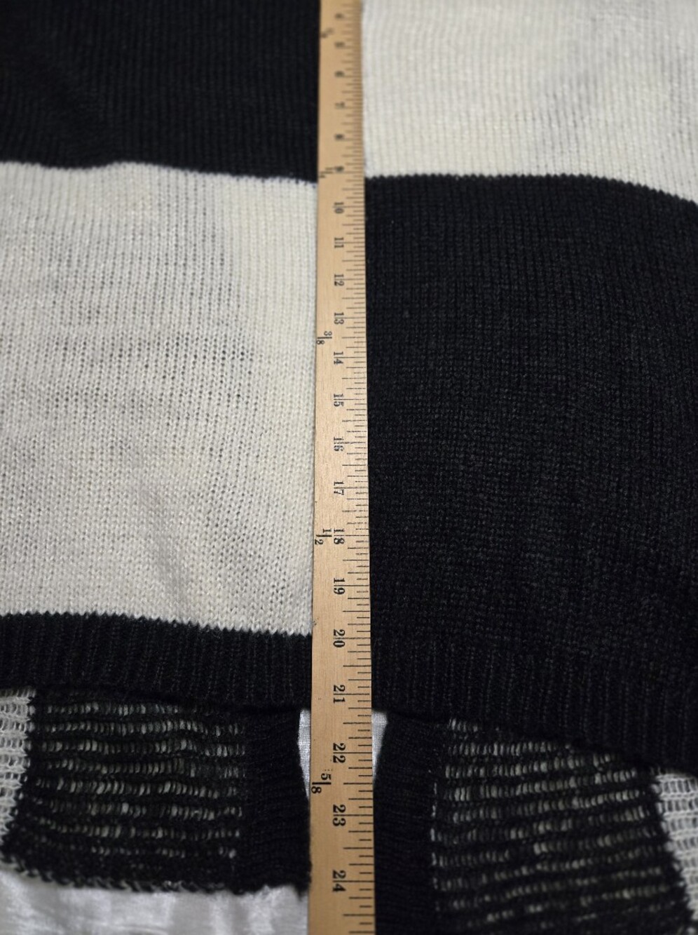 Black and Cream Checkered Open-Front Women's Sweater Cardigan EUC by Double Zero - Picture 11 of 12